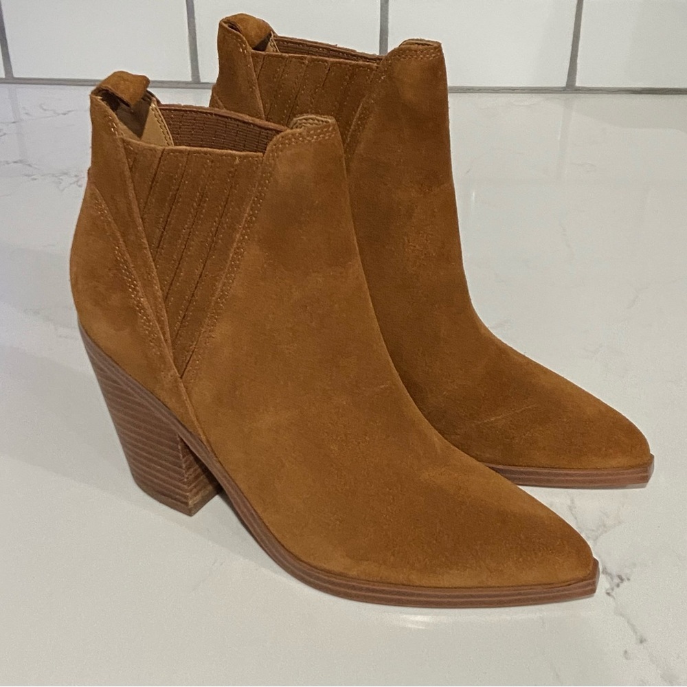 Marc Fisher Brown Suede Gadri Pointed Toe Ankle Bootie  Women’s Size 6.5 New